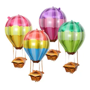 4D hot air balloon-shaped children's birthday party decoration aluminum foil balloon event celebration arrangement