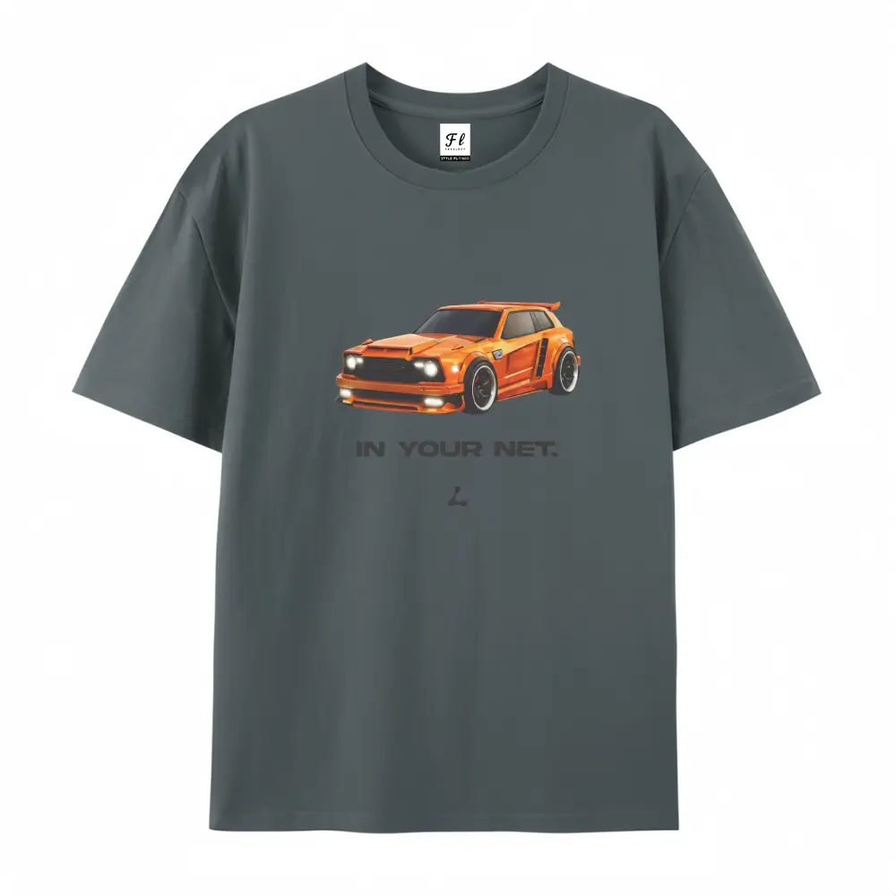 JDM Drift Car Graphic T-Shirt, Unisex Gaming Meme Crew Neck Top in 100% Cotton for Everyday Casual Streetwear