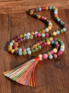 Boho Style Colorful Stone Beaded Necklace, Vintage Beaded Necklace for Women & Men, Fashion Jewelry for Party, Daily Decor, Trendy All-match & Exquisite Jewelry for Birthday Gift