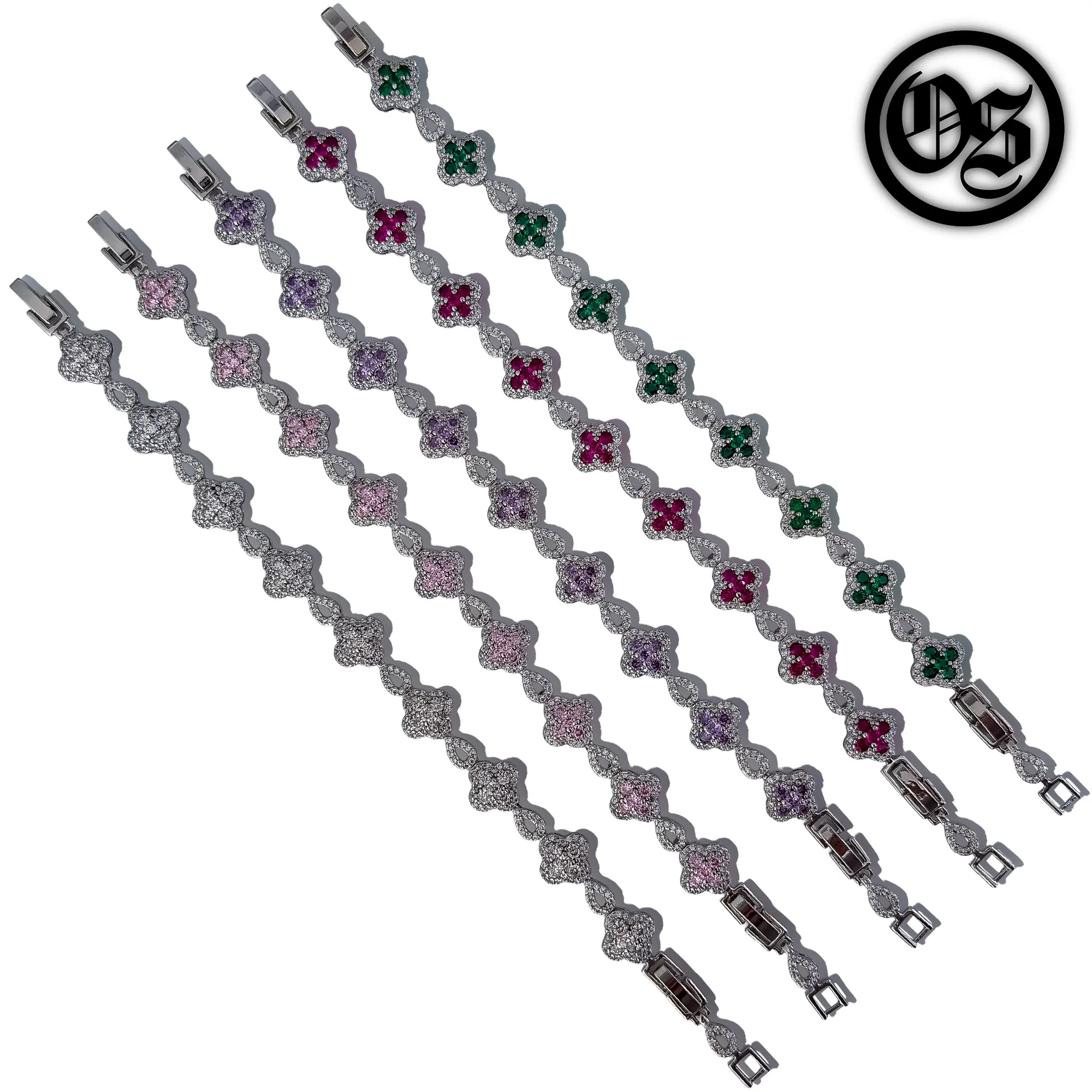 OTHERSIDE Icy Clover Bracelets - Silver, Pink, Purple, Red, Green