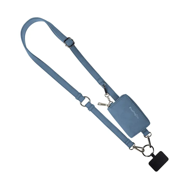 Clip & Go Strap w/Pouch Brushed Vegan Leather, hands-free ease, secure zip pouch & detachable wristlet. Style meets function, cruelty-free!