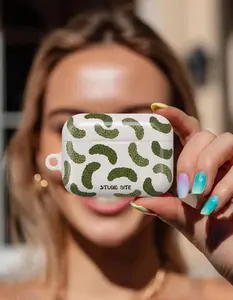 AirPods Case "Pickles" – Hand-painted gray pickled gherkins foodie case, gift for food lovers, Apple AirPods Pro 1 & 2, AirPods 1–4