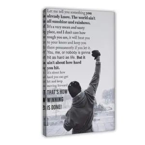 Rocky Motivational Quote Boxing Gym Poster Wall Art Decor Rome Decor Film Poster