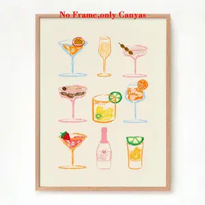 Vintage Cocktail Poster Wall Art, Kitchen Aesthetic Print, Vintage Prints, Martini Lover Decor, Unframed Bar Decoration, Moving Gift, Canvas Wall Art