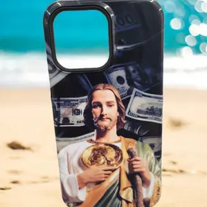 San Judas Black Background Personalized Protector with Any Image