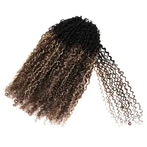 QVR Sun-Kissed Blonde Mixed Highlights TP1B/24613 Feather Crochet Human Hair Burmese Kinky Curly Miracle Knots Crochet Weave Hair Extensions