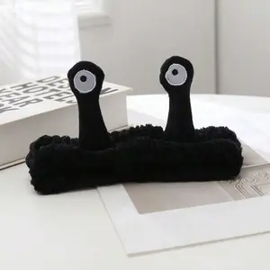 Cartoon Big Eye Snail Face Washing Hairband, Cute Elastic Snail Makeup Hairband, Soft Coral Color Hairband for Women, Accessory, Elastic Headbands, Hair Accessories