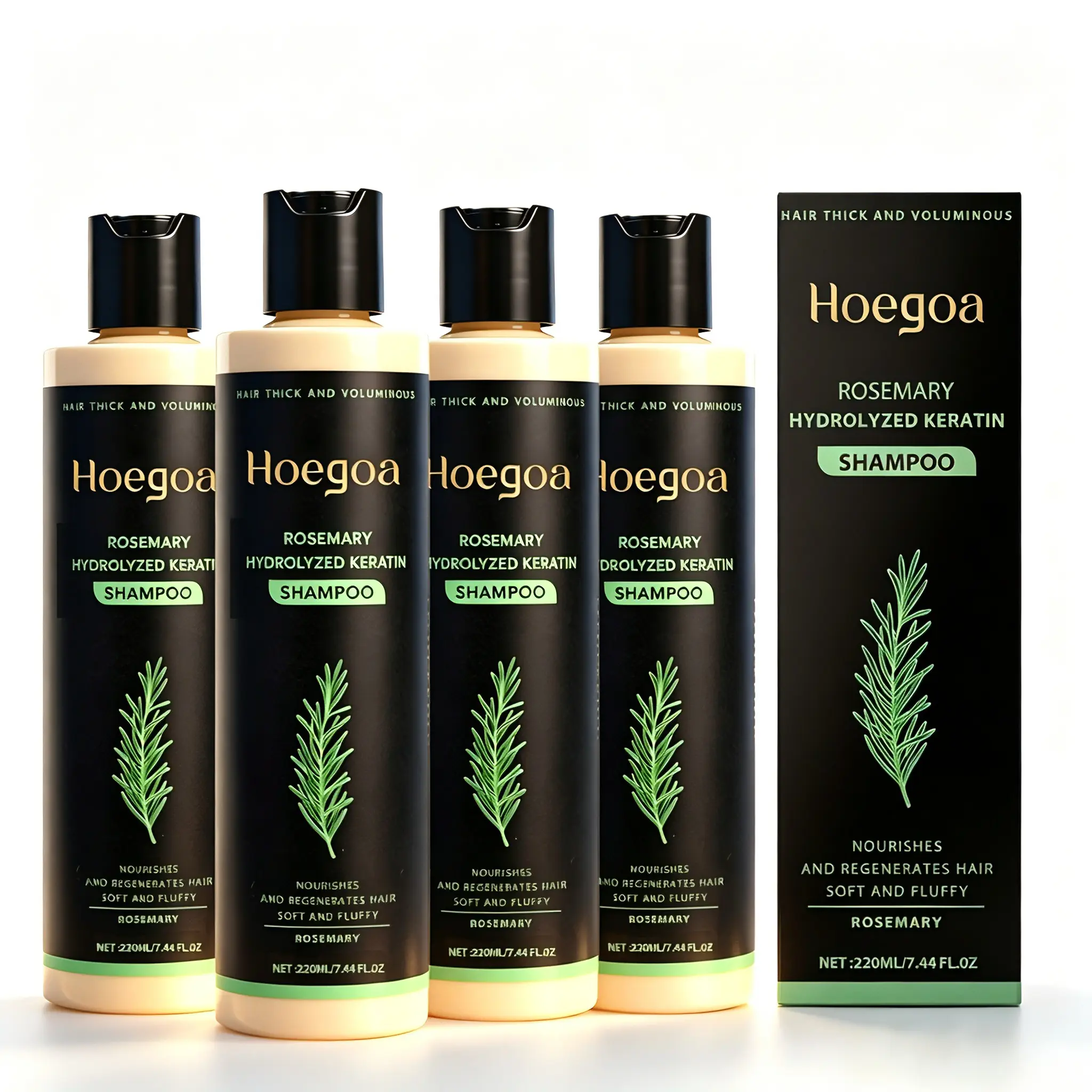 【3 Bottles】220ML Rosemary Shampoo with Hydrolyzed Keratin Promotes Hair Growth Controls Oil DandruffSoothes Scalp lrritation Restores Shine, Big100ml Hair serum for frizzy and dry Hair rosemary Hydrolyzed hydrolyze Keratin