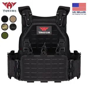 YAKEDA Rapid Response Vest First & Third Generation Quick Release Laser Cut Outdoor Adjustable Tactical Equipment 1000D Nylon Made in USA Summer Gear with Shoulder Buckle Fast Transfer System and MOLLE Module System Holsters Guide Rail