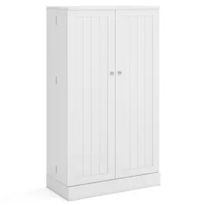 COSTWAY - 41 Inch Tall Pantry Cabinet Kitchen Storage Cabinet with Doors and Shelves-White