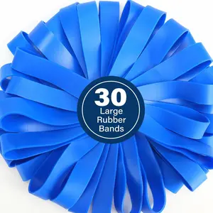 30pcs Pack Heavy Duty Large Rubber Bands - Thick Wide Elastic Bands Suitable for Office,, Arts & Crafts - Strong Stretch for Books, Documents, Gift Wrapping - Long Rubber Bands (30pcs)