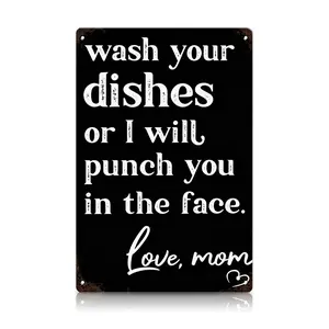 Wash Your Dishes Metal Sign 8×12 inch – Funny Kitchen Wall Decor, Sarcastic Mom Quote Sign, Vintage Humor Home Colorful Crystal Ball Mushroom Night Light Wooden All-Season Welcome Wreath Romantic LED Base I Love Multi-Functional Cross Ornaments