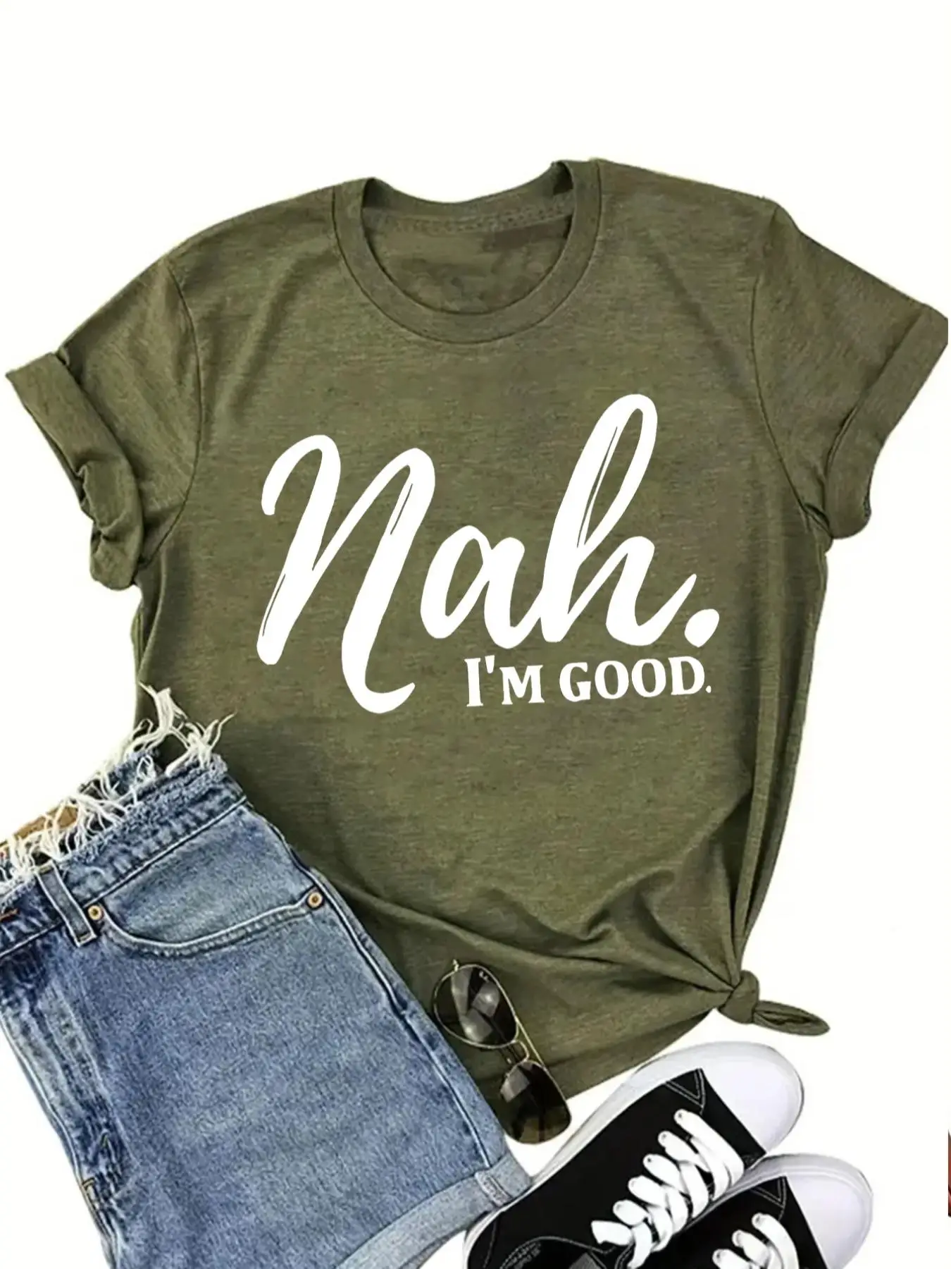 Women's Letter Print Round Neck Graphic Tee, Vintage Trendy Casual Short Sleeve T-shirt For Daily Wear, Ladies Summer Tshirt, Streetwear, Top