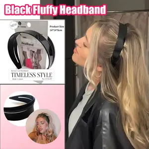 Bump-it Up Headband, Black Fluffy Hair Clip Women Hair Bands Hair Accessories Lady Decorative Hair Clip With Fluffy Appearance