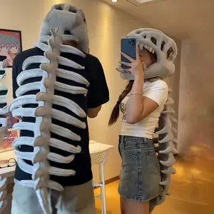 Adult Tyrannosaurus Rex Skeleton Costume Set, Realistic Skull Mask and Spine Tailbone, Party and Event Wear, Halloween and Cosplay