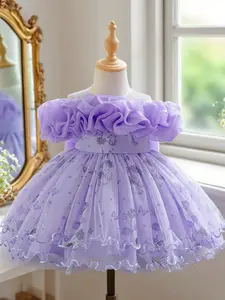 Baby Baptismal Dress Lace Beauty Pageant Baptismal Dress Suitable for Flower Girl Formal Suitable for Birthday Parties and Weddings Elegant Lace Flower Design Perfect for Special Occasions, Butterfly Dress, Floral Dress