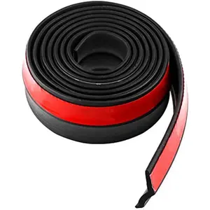 Universal 2.5M Car Front Bumper Lip Splitter Spoiler Rubber Skirt Protector Body Trim 8.2ft (Black Protector)