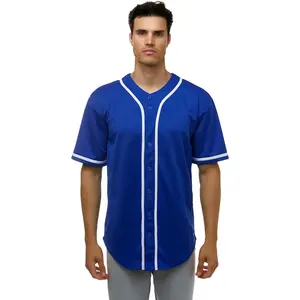 Men's Premium Micro Polyester Baseball Team Jersey Hip Hop Button Down Shirt Multipack Available