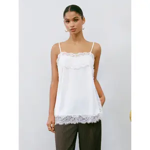 Cider Square Neck Lace Trim Oversized Cami Top SwimWeek