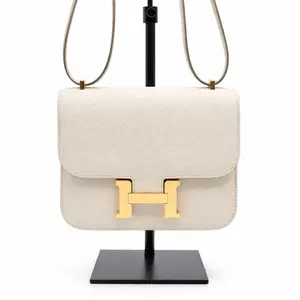 Pre-owned HERMÈS Leather Shoulder Bags Hermes mini Constance epsom Craie GHW（Brand new Full set)