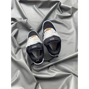 Black and white plus size board shoes, thick shoelaces, tongue surface wrapped shoes, lace up casual shoes, plus size 50 men's shoes, boys' school shoes