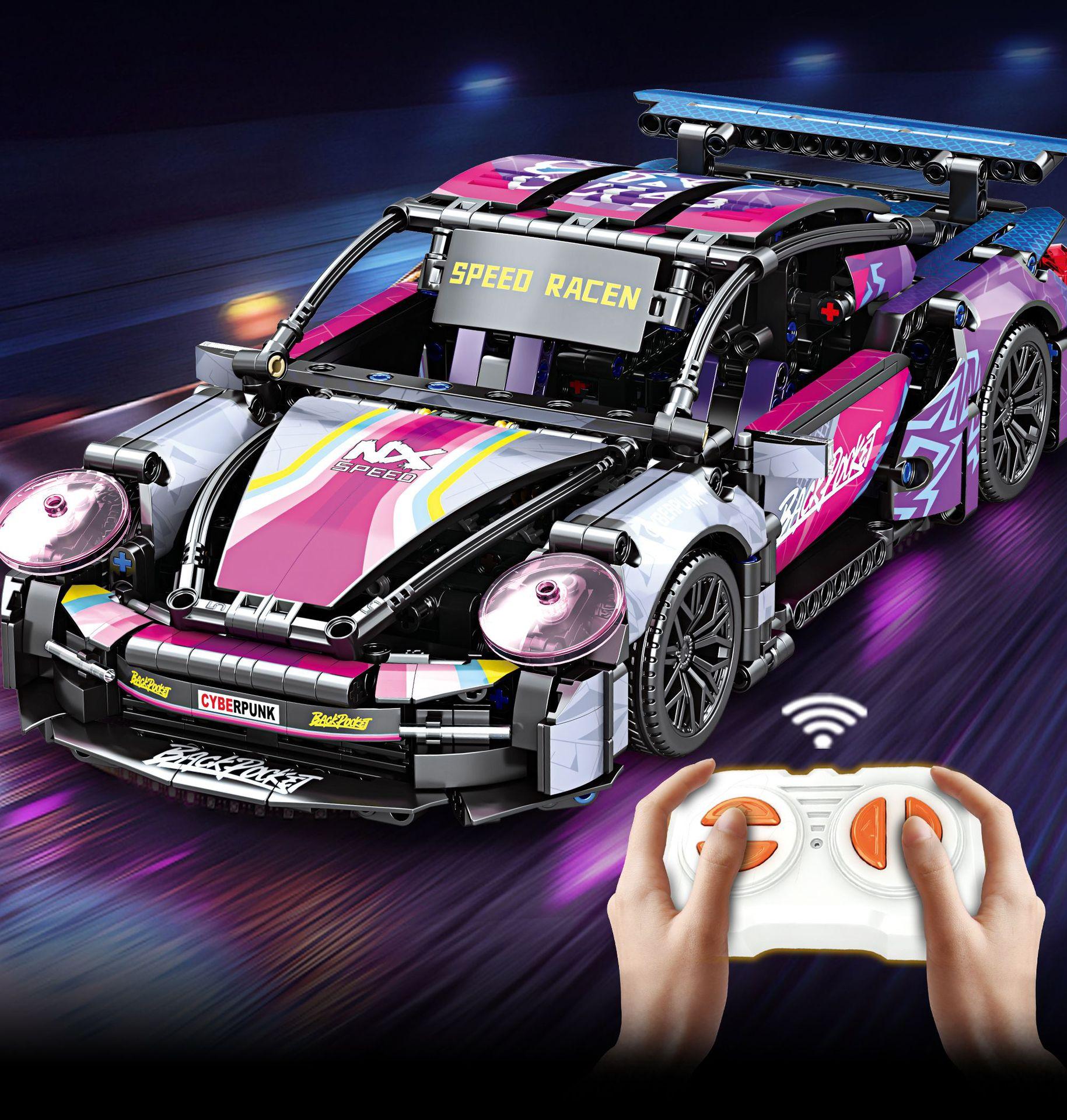 Limited Edition 1:14 RC 911 Supercar Block Kit - 1000+ PieceBuild, Dual Motors with LED Light Effects, 2.4GHz RemoteControl + Acrylic Display Case - 911-Inspired Design, PerfectGift for Kids & Collectors Holiday Gift