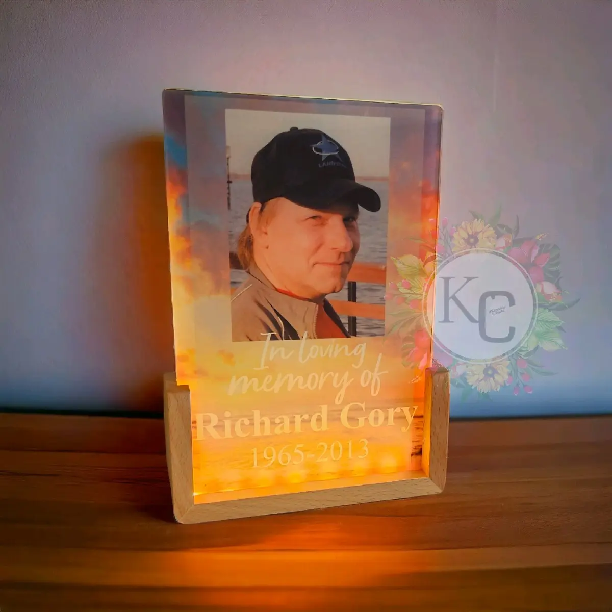 Light Up Glass Photo with stand Light Up Glass Photo with stand