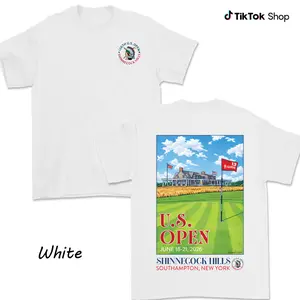 U.S. Open Shinnecock Hills Shirt, Major Championship Graphic Tee, Cotton Unisex Golf Apparel, Tournament Poster Style