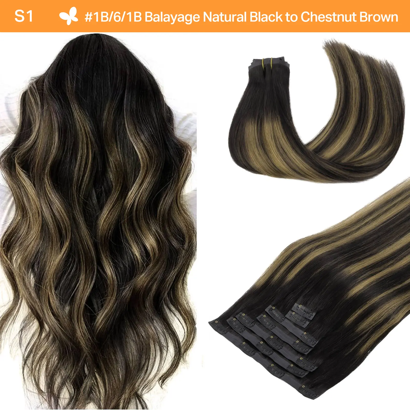 #(T1B/6)P1B Natural Black to Chestnut Brown