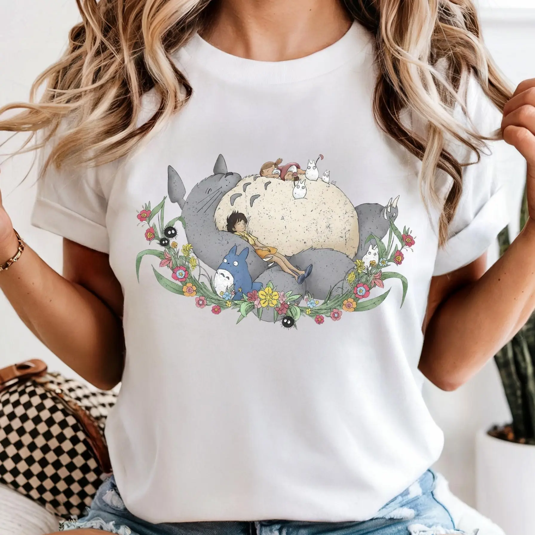 Totoro Forest Anime Y2k Graphic Tee, My Neighbor Totoro Anime Nature Whimsical Cottagecore Youth Shirt, Anime Manga T-Shirt for Men, Women and Kids