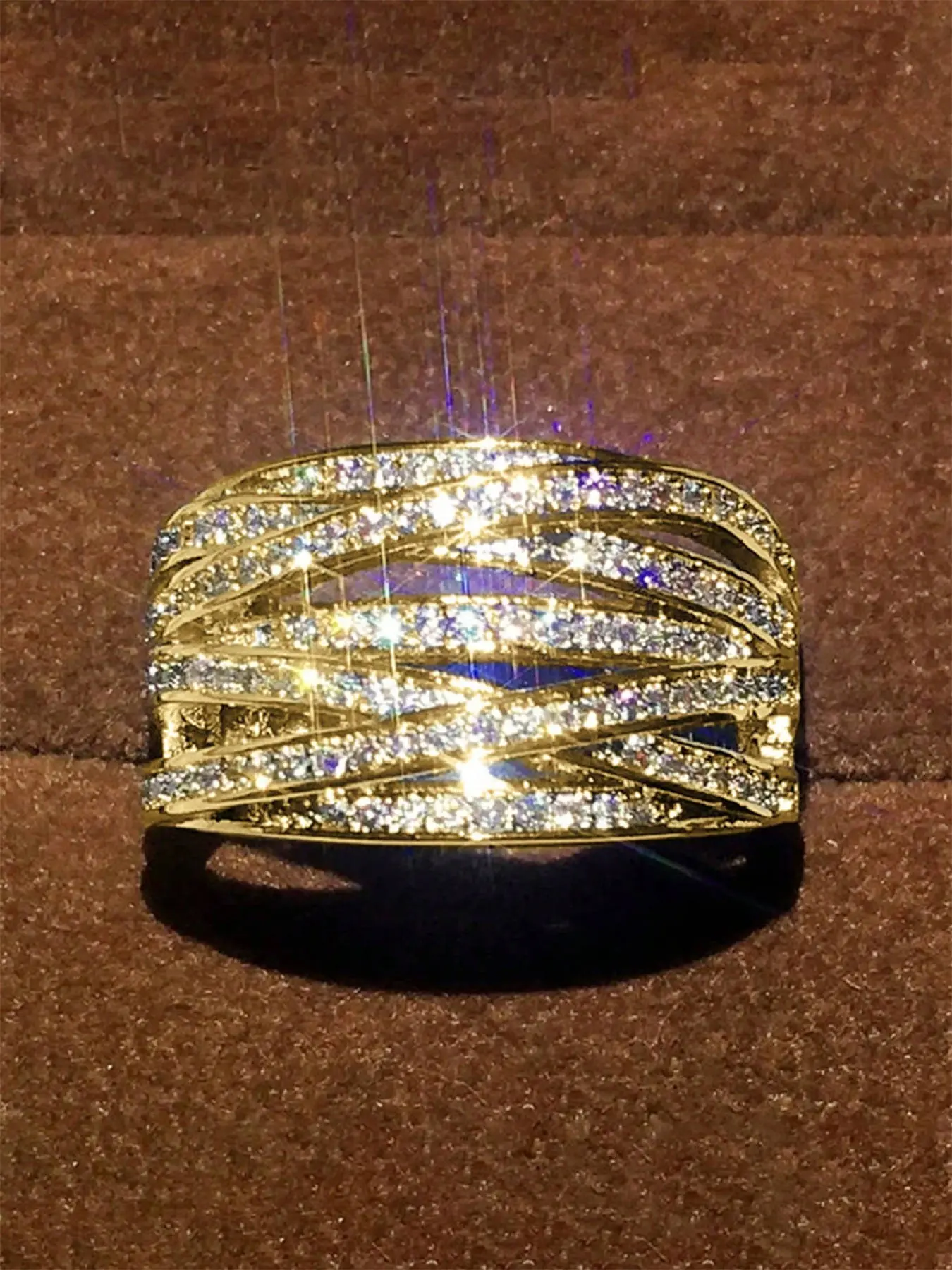 1 PC Luxury Cubic Zirconia CZ Bling Ring For Women Beautiful Rings For Valentine's Day Gift Wedding Anniversary Party Jewelry Bridal Rings