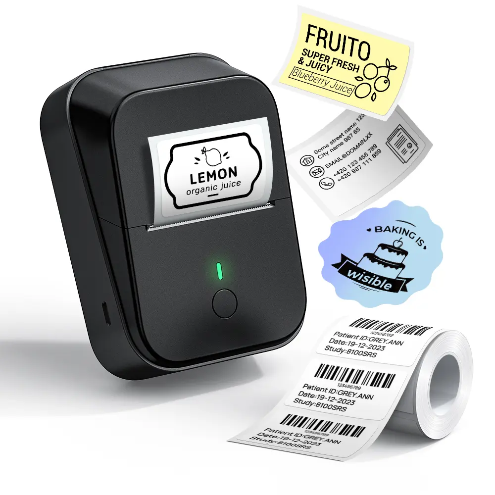 PM260 Label Maker Machine with Tape, 2 Inch Label Maker Bluetooth Label Printer, Inkless Portable Labeler for Home, Kitchen, School