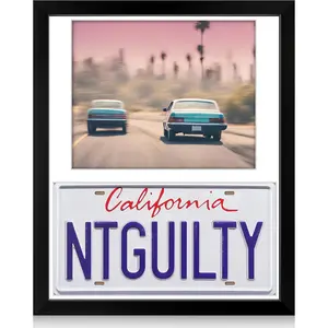 License Plate Wall Frames, 10 x 8 Photo Display Frame with 12 x 6 Fashion Black Display Licenses Plate Cover, 98% UV Protection Polystyrene License Stand with Hook