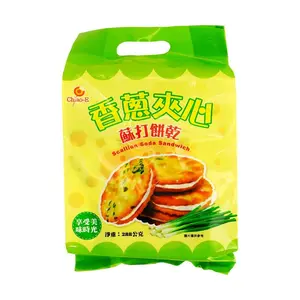 QIAOYI Taiwanese Scallion Stuffed Soda Crackers 288g - Savory Snack Delight