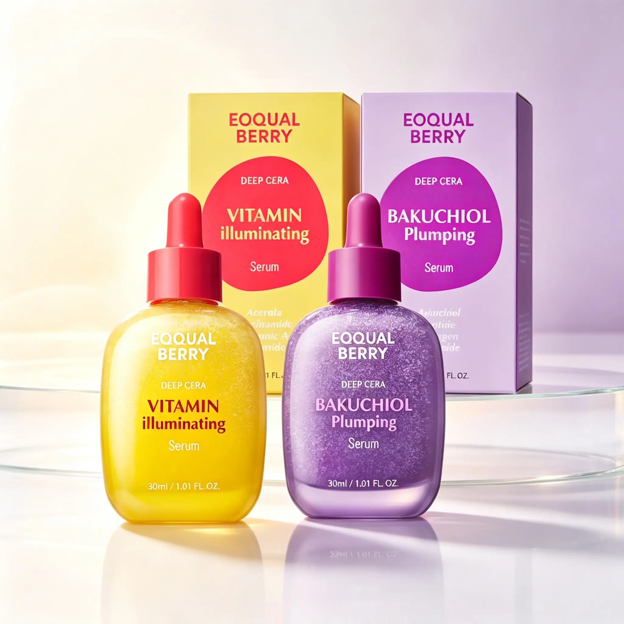 EQQUALBERRY Vitamin Illuminating Serum 30ml, VC + Niacinamide Brightening Care, Ceramides & HA Deep Hydration to Reinforce Fragile Skin Barrier