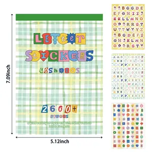 2600 Pcs Alphabet Stickers Book Kawaii Letter Decals for DIY Phone Case Journaling Scrapbook and Spring Summer Craft Projects
