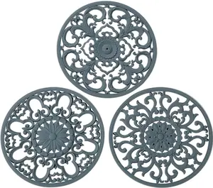 Extra Thick Silicone Trivet Mat for Hot Dishes, Hot Pots and Pans, Pot Holder, Hot Pad to Portect Your Table and Countertop, Kitchen Decor and Accessories,Warm Grey,Set of 3