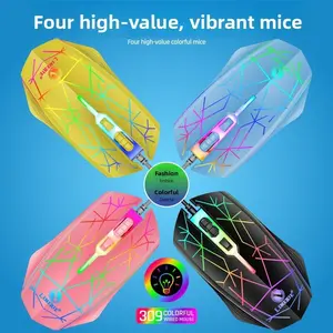 Colorful Wired Gaming Mouse RGB Rainbow Breathing Light, 800/1200/1600 Dpi Adjustable, Weighted Steel Plate, Ergonomic Game Mice for Computer Gamers