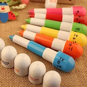 10/30/50 random pill pens, smiley pill shape ballpoint pen - cute cartoon extendable multi-color novelty pen, Unique Pens, perfect gift, fun party favor and creative writing tool, cute pen