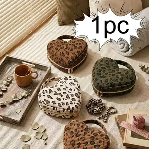Cute Leopard Print Heart Shape Bag Pencil Case & Makeup Bag – Versatile Storage Pouch, Perfect Gift for Back-to-School, Opening Season, Mother’s Day, Birthday, or Wedding