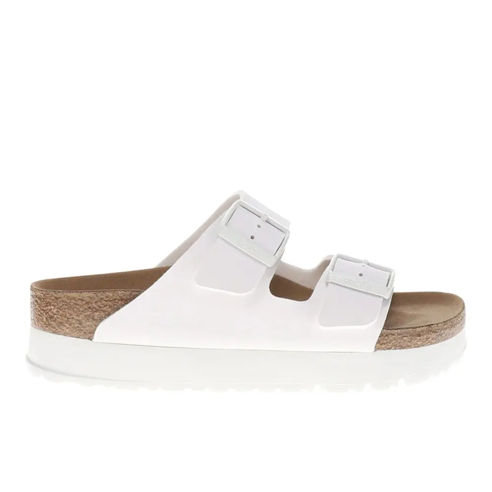 BIRKENSTOCK Womens Arizona Flex Platform Birko-Flor Casual Sandals Casual Low Heel 1-2" - White