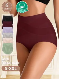 Women's High-Waisted Tummy Control Underwear Set, Sexy Fitted Design, Comfortable Breathable Fabric, All Season Wear, Sizes S-Xxl