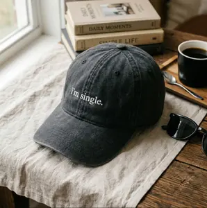I'm Single Embroidered Hat, Funny Dating Dad Hat, Vintage Washed Cotton Cap, Adjustable Baseball Hat, Single Life Gift
