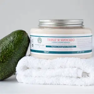 Nourish & Love + Formulated to strengthen weakened, stressed strands + Lemon Avocado Strengthening Masque + Protein based, Moisturizing, Detangling Deep Conditioner for Curly Hair Haircare Shampoo Aloe Aloe Vera