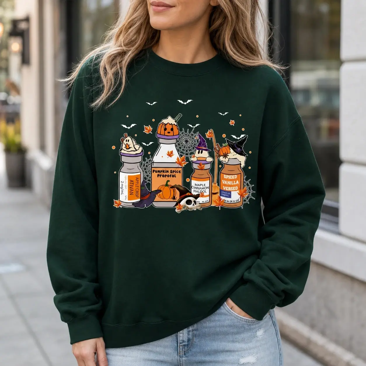 Halloween Anesthesia Pumpkin Spice Propofol Shirt, Funny CRNA Anesthesiologist Fall Medical Tee & Sweatshirt - BABINO HOUSE