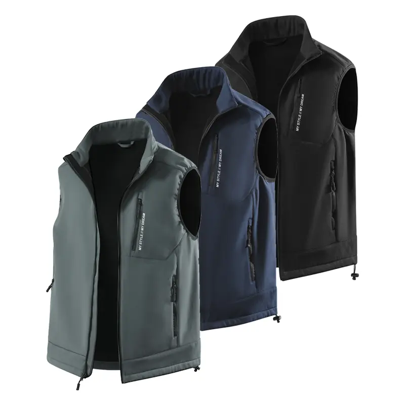 ColorArea Men’s Collared Windproof Lightweight Polyester Softshell Vest - Athletic Sleeveless Menswear Top with Zippered Pockets for Golf