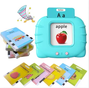 KIDGENIUS English-Spanish Talking Flash Cards, 224-Word Interactive Learning Machine, No-Screen Educational Toy for Toddlers, Language Learning Gift