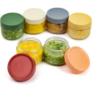 2 oz Glass Dressing Containers To Go Sauce Cups Mini Condiment Dip Jars with Lids Lunch Box Accessories,6-Pack