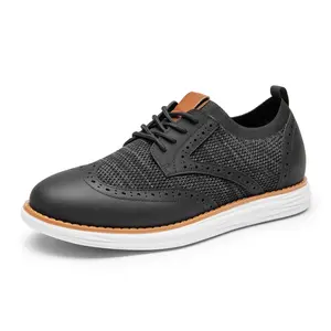 Bruno Marc [KnitFlex Craft+] Men's Breathable Stretchy Knit Upper Wingtip Mesh Oxford Sneakers