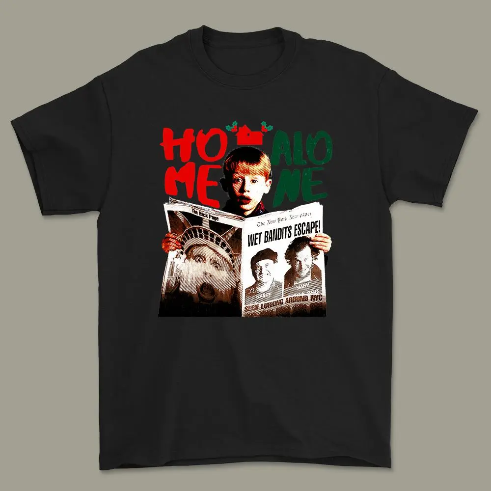 Merry Christmas Home Alone Movie Unisex Crewneck Short-sleeve T-Shirt Cotton Fabric - Home Alone Kevin